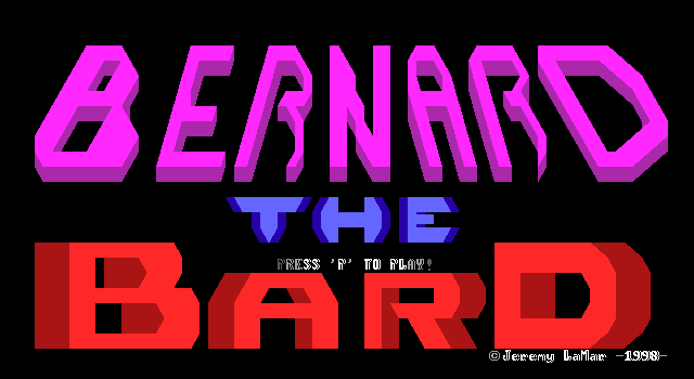 Title screen of 'Bernard the Bard'.