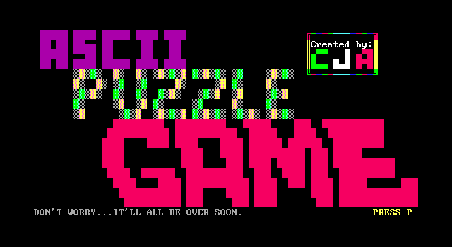 Title screen of 'ASCII Puzzle Game'.