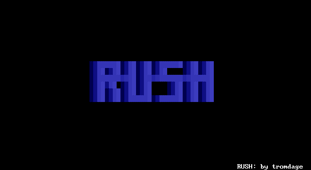 Title screen of 'Rush'.