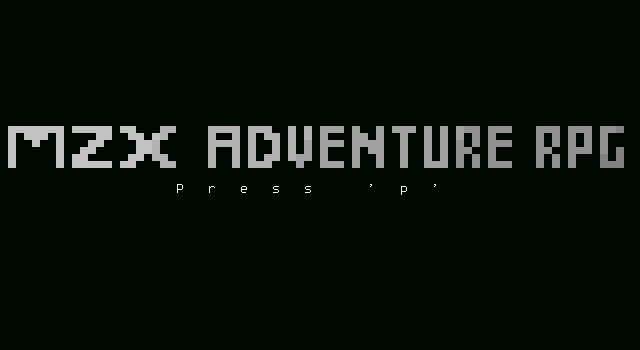 Title screen of 'MZX Adventure RPG'.