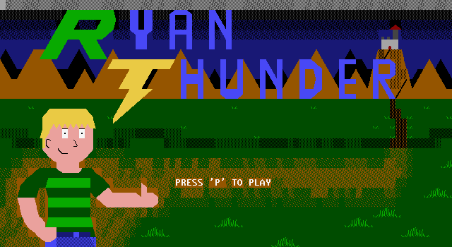 Title screen of 'Ryan Thunder'.