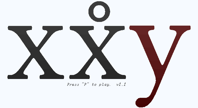 Title screen of 'xx̊y'.
