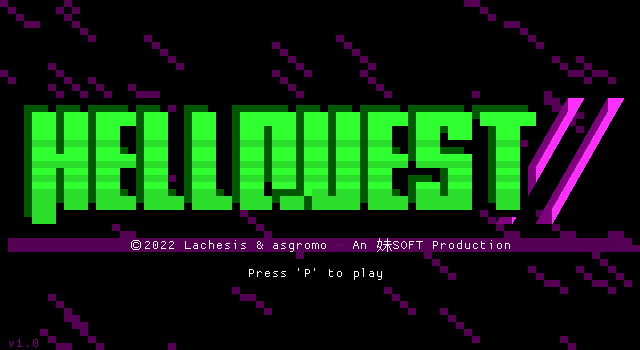 Title screen of 'HELLQUEST 2'.