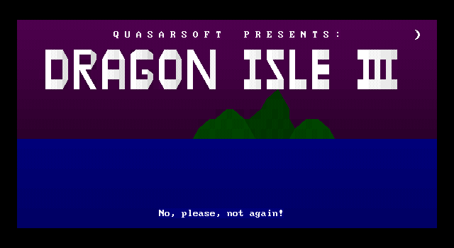 Title screen of 'Dragon Isle III'.