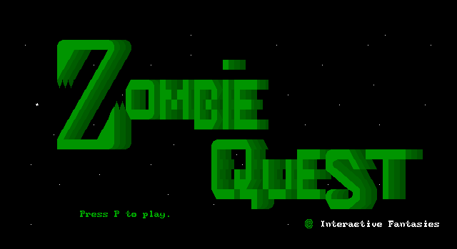 Title screen of 'Zombie Quest'.