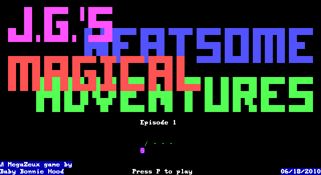 Title screen of 'J.G.'s Neatsome Magical Adventures'.
